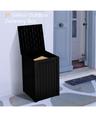 31 Gallon Resin Outdoor Patio Storage Deck Garden Storage Box with Side Handles