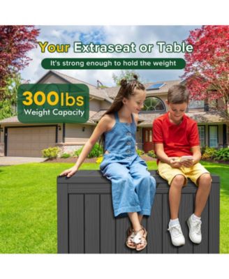 45 Gal Deck Box Resin for Patio Garden Furniture, Outdoor Storage Container