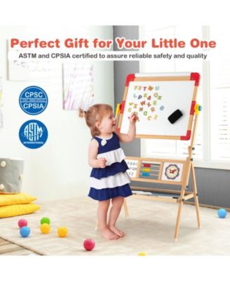 3-in-1 Wooden Art Easel for Kids with Drawing Paper Roll