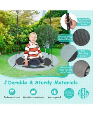 40 Inches Saucer Tree Swing with Adjustable Hanging Ropes and 900D Oxford Fabric