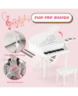 30-Key Kids Piano Keyboard Toy with Bench Piano Lid and Music Rack