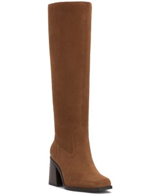 Womens's Sangeti Snip-Toe Block-Heel Extra Wide-Calf Knee-High Boots