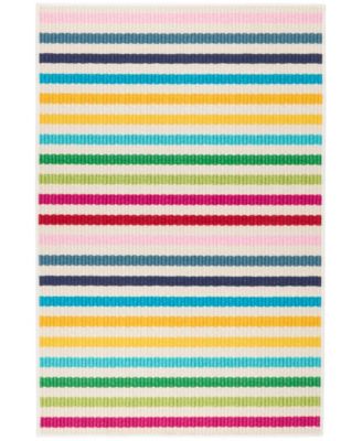 Dash and Albert Rugs by Annie Selke - Rainbow Stripe Machine Washable DA2052 5'x8' Area Rug