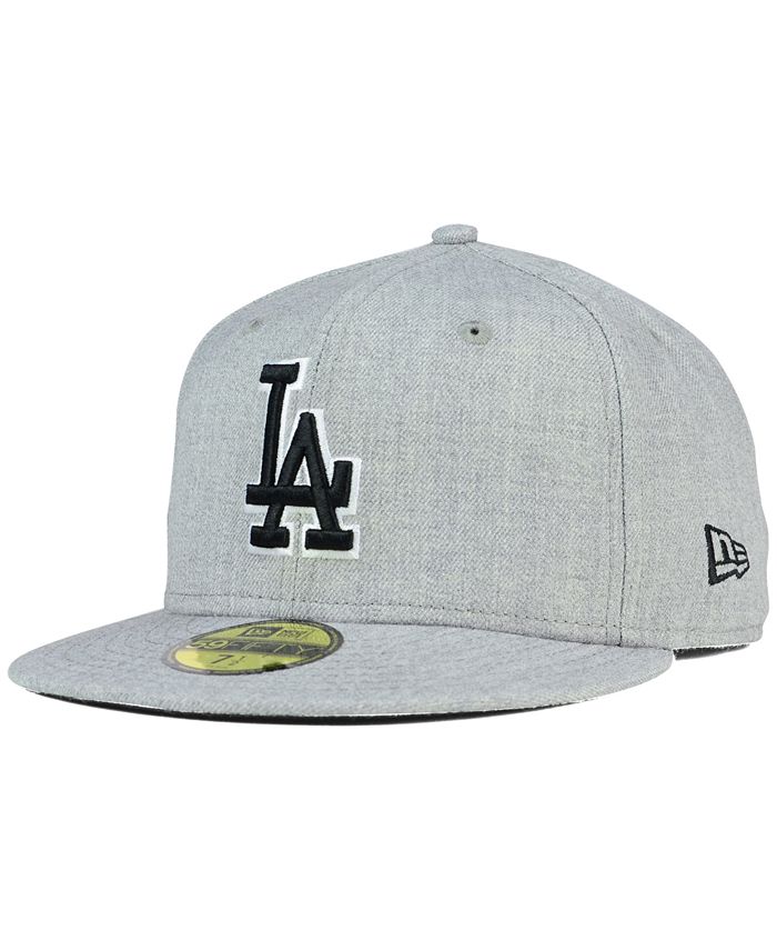 New Era Los Angeles Dodgers Heather Black White 59FIFTY Fitted Cap - Macy's