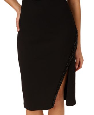 Women's Crepe Halter Midi Sheath Dress