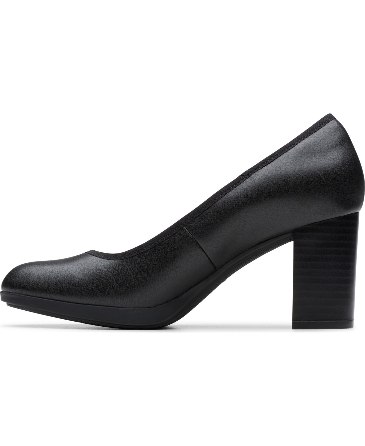 Женские туфли Clarks Bayla Carly Slip On Dress Pumps, цвет: Чёрный кожаный — фото 7