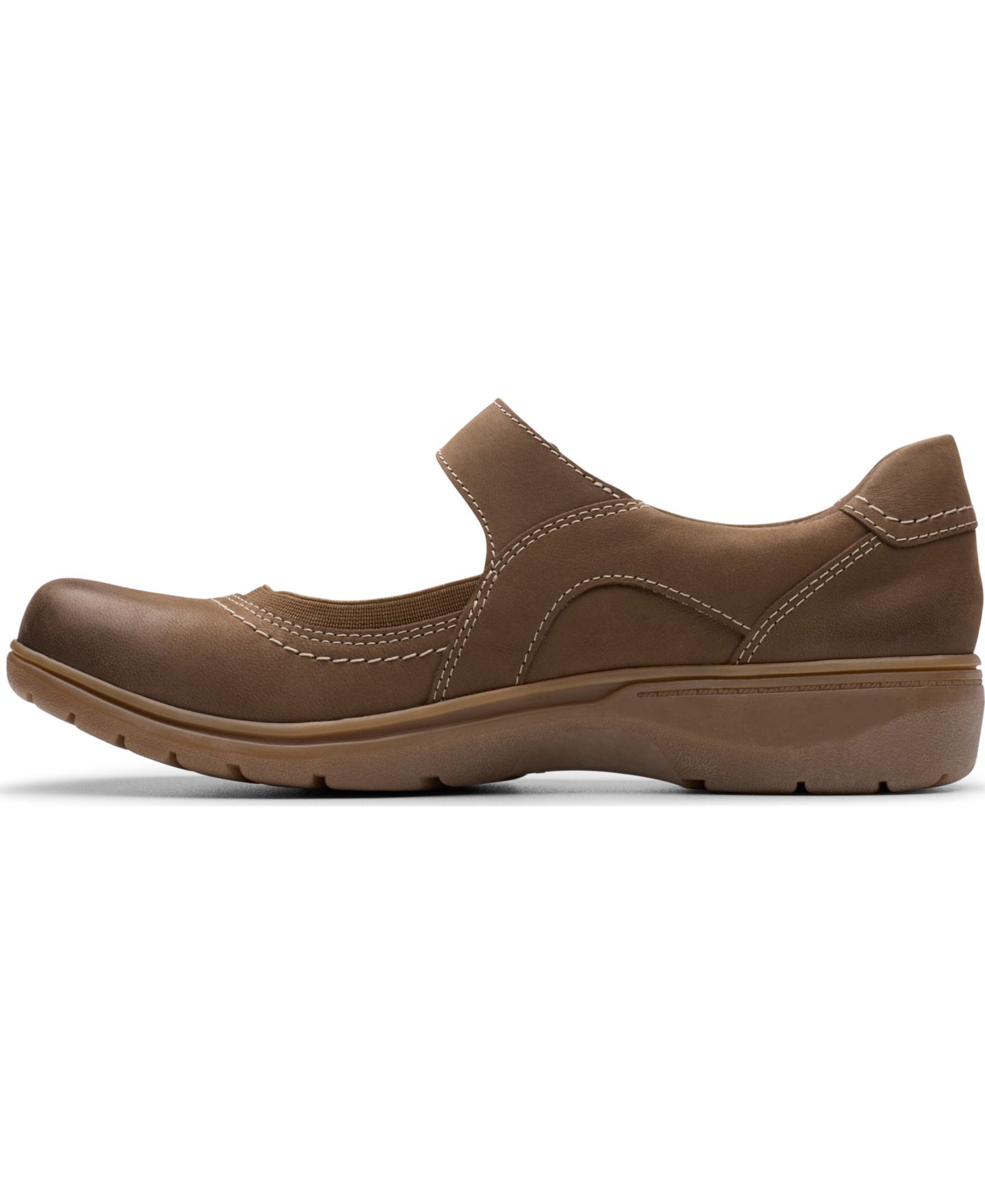 Женские туфли Мэри Джейн Clarks Carleigh Madi с круглым носком, цвет: Серо-бежевый нубуковый — фото 5