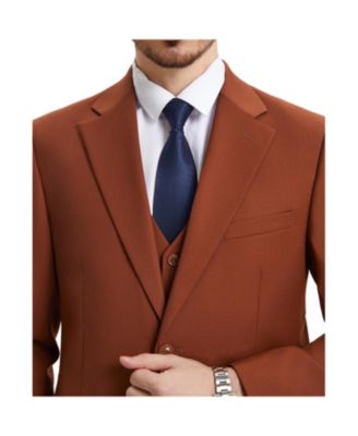 Big & Tall Hybrid-Fit 3pc Notch Lapel Suit Set, Jacket Vest and Pants