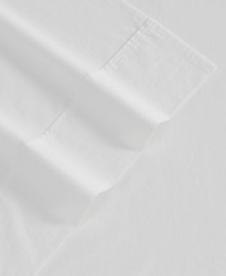 Solid Brushed 180-Thread Count Cotton Percale 3-Pc. Sheet Set, Twin