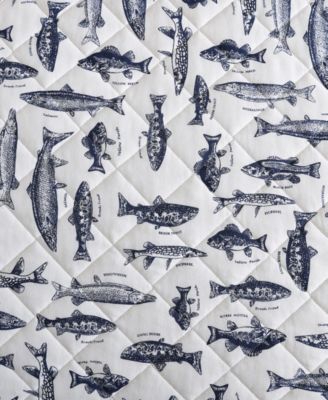 Wes Fish Cotton Reversible 2-Pc. Quilt Set, Twin