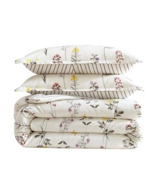 Wildflower Cotton Reversible 3-Pc. Comforter Set, King