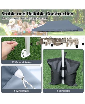 10 x 20FT Pop-up Canopy Tent Folding Instant Sun Shelter w/ 3 Adjustable Heights