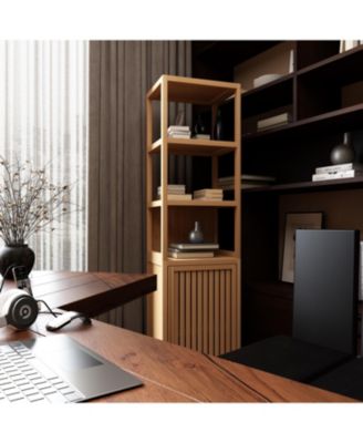 CASAINC Tall Slim Storage Cabinet with Shutter Door and 3-Tier Shelves