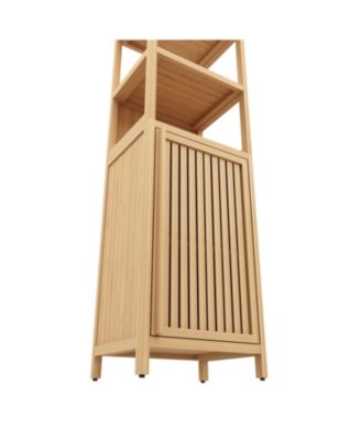 CASAINC Tall Slim Storage Cabinet with Shutter Door and 3-Tier Shelves