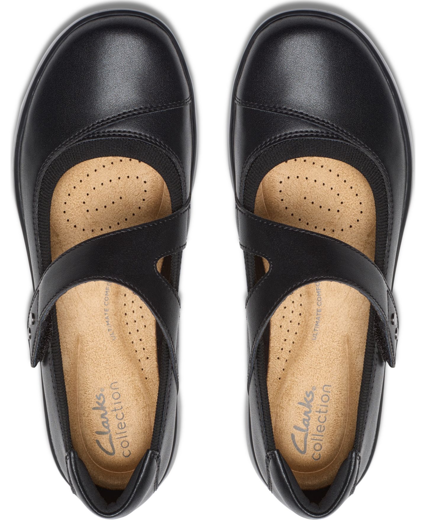 Женские балетки Clarks Kaetlyn Jane Round Toe Flats, цвет: Чёрный кожаный — фото 4