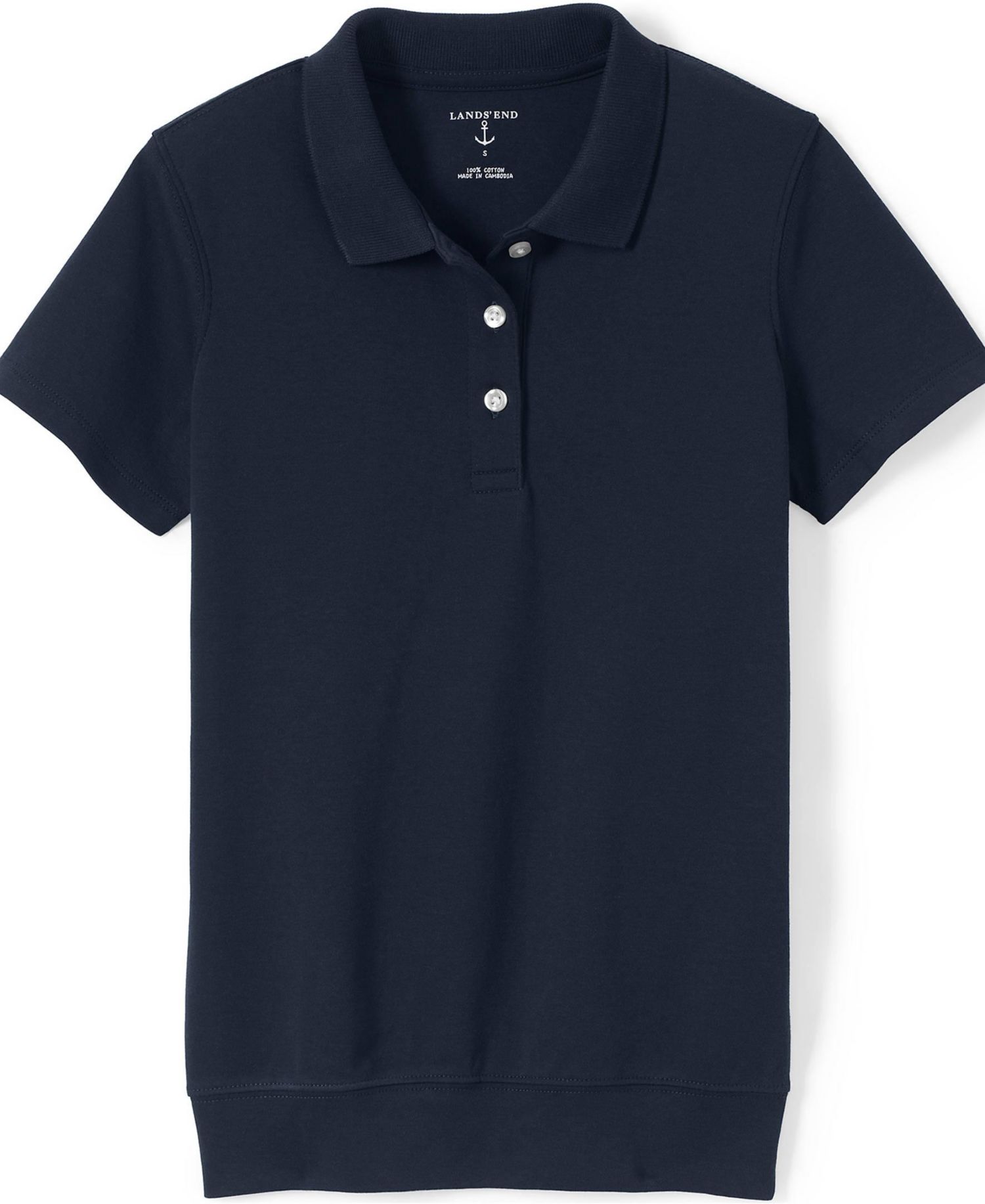 School Uniform Kids Short Sleeve Banded Bottom Polo Shirt