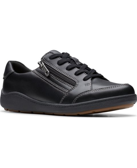 Женские кроссовки Clarks Bryianne Bayla Round Toe, цвет: Чёрный кожаный