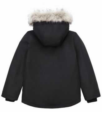 Little and Big Boys' Parka Jacket with Removable Trim