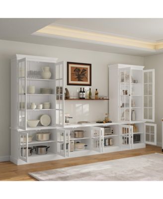   display cabinet, 12 doors, tempered glass High quality luxury white multifunctional TV cabinet