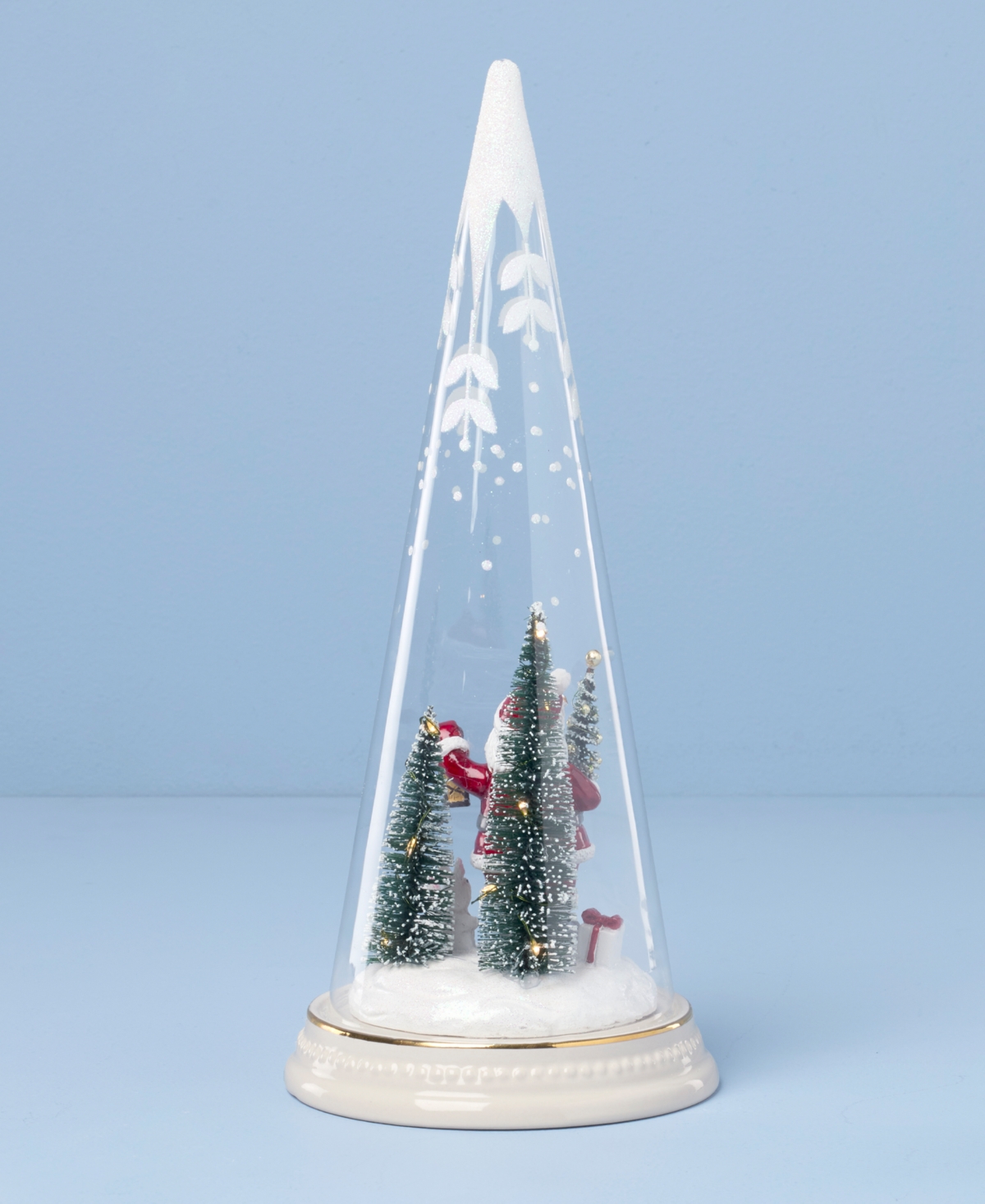 Lenox Merry & Magical Light-up Santa With Lantern Figurine In Multi