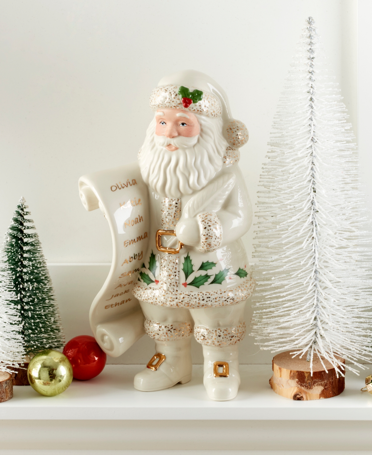 Lenox 2025 Santa With List Figurine In White