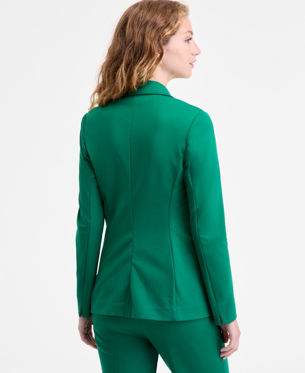 Bar Iii Women's Notch-collar Single Button Blazer, Created For Macy's In Green