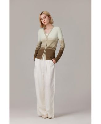 Women's Lurex Wool Cardigan | Metallic Button Up V Neck Sweater | Ultra Soft Ribbed Shimmer Knit | Machine Washable Cardigan Sweaters