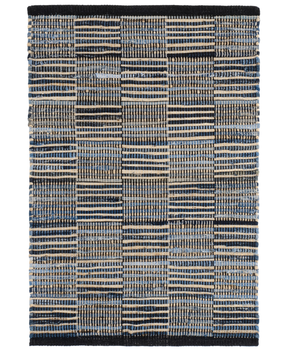 Dash And Albert Rugs By Annie Selke Denim Rag Gridwork Da2207 5'x8' Area Rug In Blue