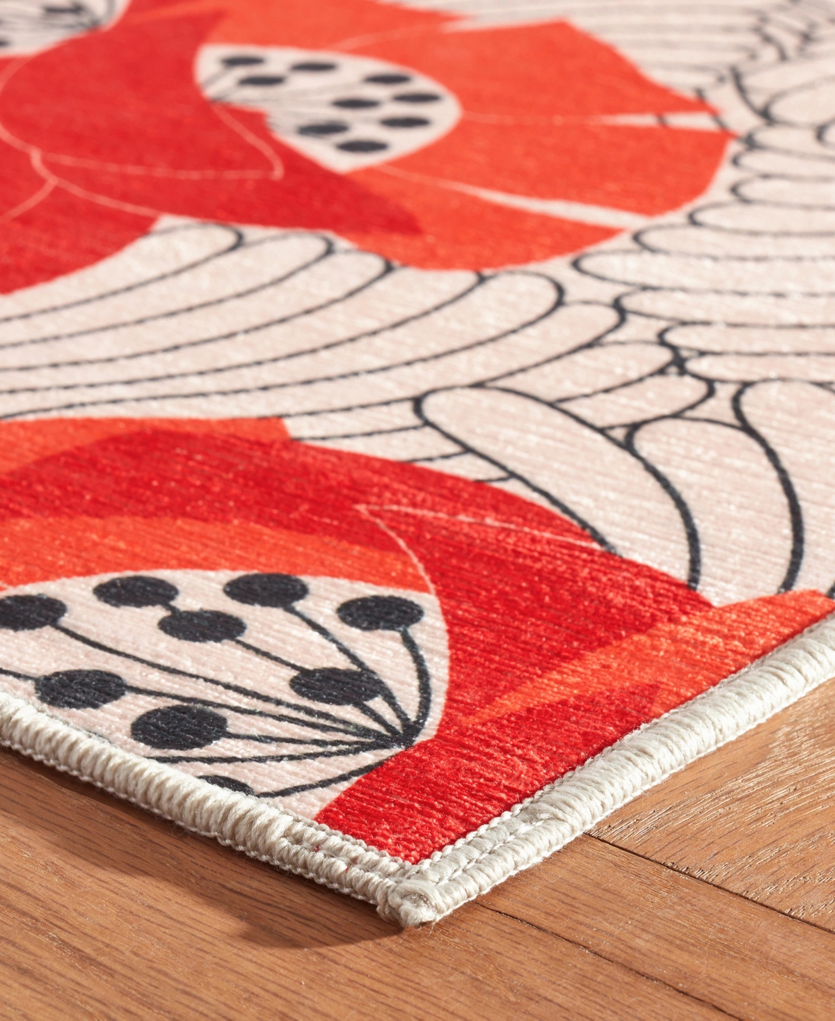 Dash And Albert Rugs By Annie Selke Japanese Poppy Machine Washable Da2177 6'x9' Area Rug In Multi