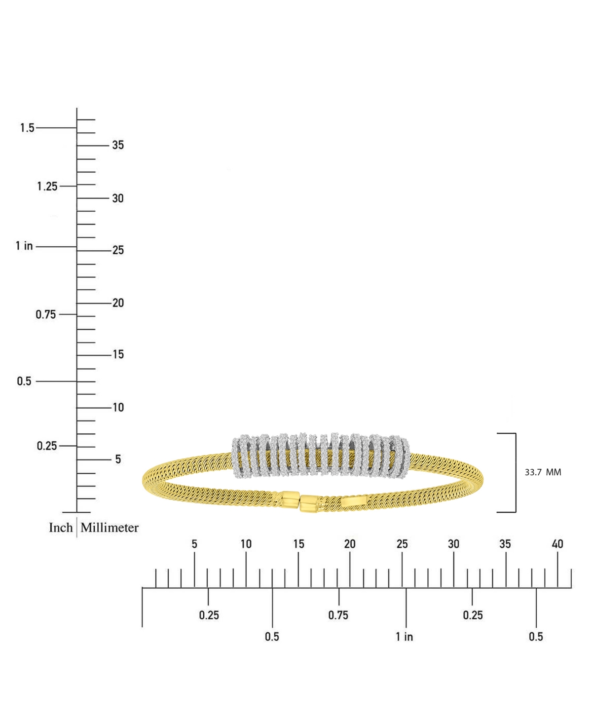 Macy's Cubic Zirconia Rondelle Woven Link Cuff Bracelet In Gold
