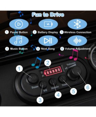 12V Kids Ride on Truck Car w/ Remote Control Threaded Wheels 3 Speeds LED Lights