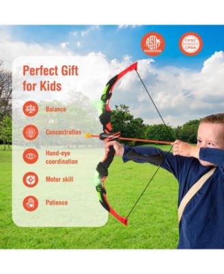Youth Archery Bow Set with LED Light Up Bow and 20 Suction Cup Arrows for Kids
