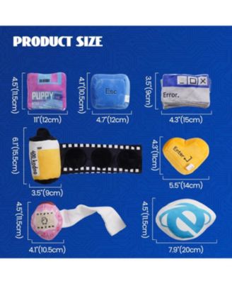 7 PCS Retro Tech Plush Toy Set, gift,Y2K Nostalgia Icons,Gift from Early 2000's, Enrichment Toys for Small and Medium Dogs