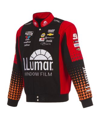 Men's Black/Red Chase Elliott Llumar Full-Snap Twill Uniform Jacket