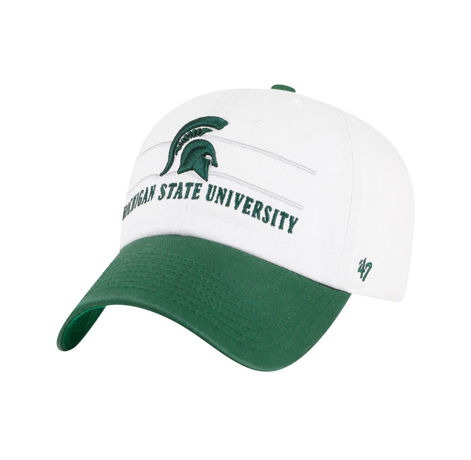 Men's White Michigan State Spartans Gridiron Clean Up Adjustable Hat