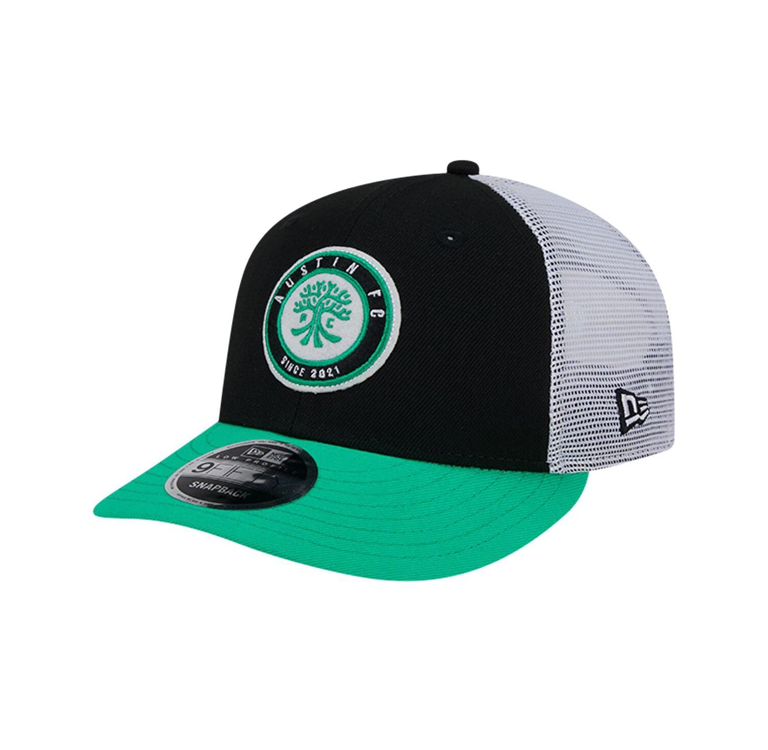 Men's Black Austin FC Throwback Trucker Low Profile 9FIFTY Snapback Hat