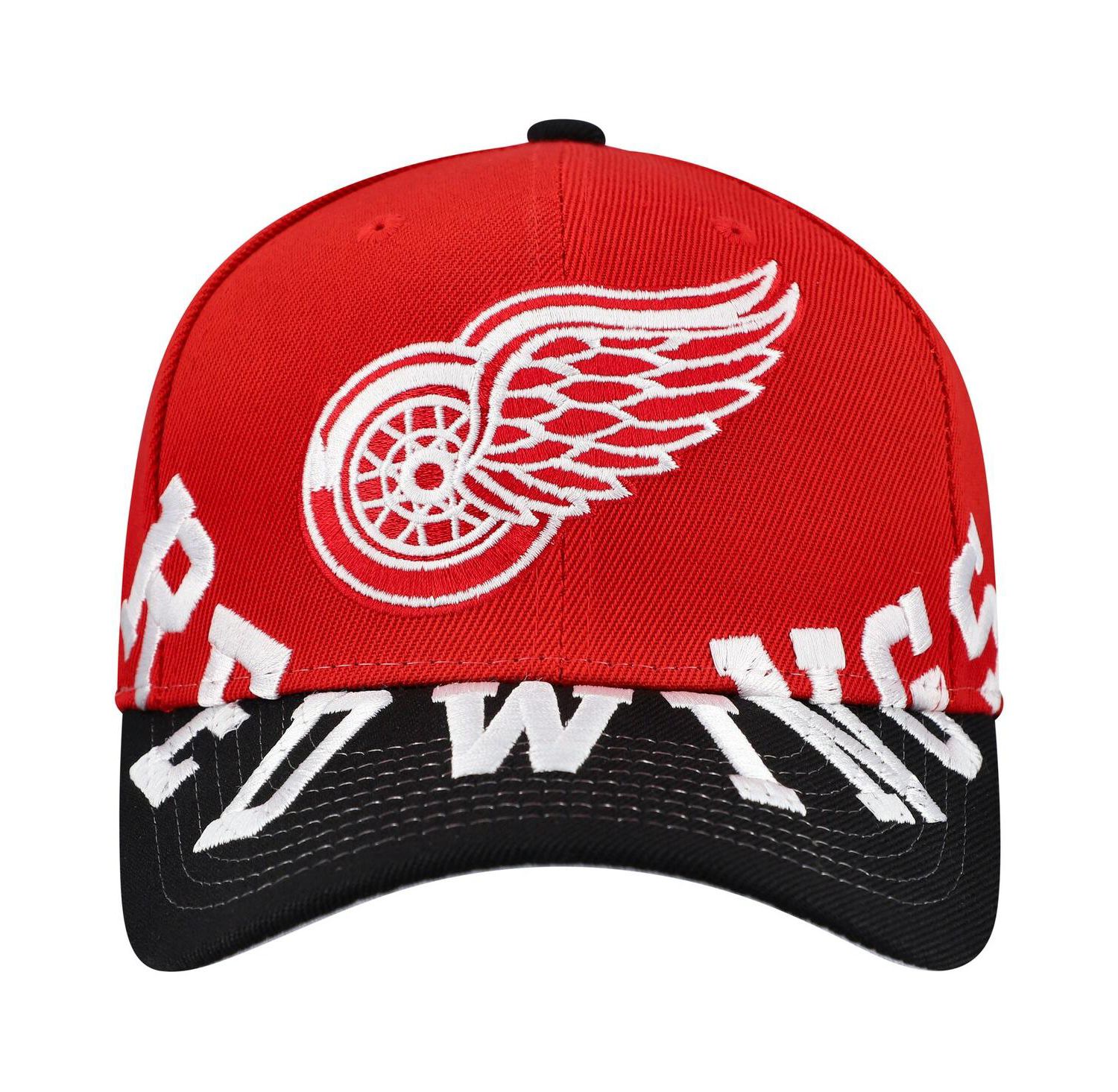 Men's Red/Black Detroit Red Wings Under Arch Two-Tone Pro Crown Snapback Hat