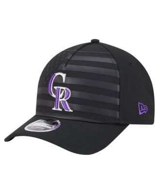 Men's Black Colorado Rockies American Flag 9FORTY M-Crown A-Frame Adjustable Hat
