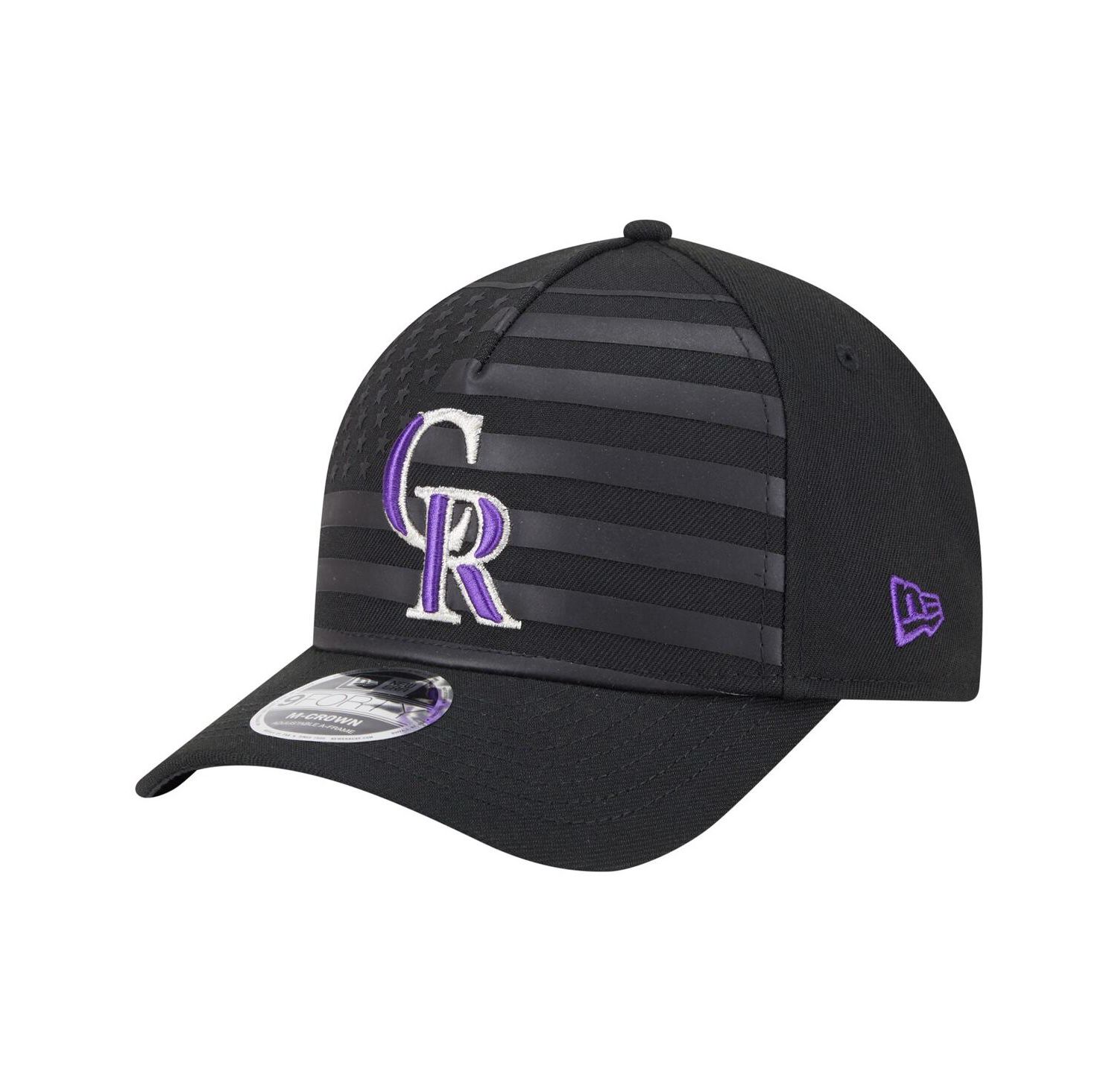 Men's Black Colorado Rockies American Flag 9FORTY M-Crown A-Frame Adjustable Hat