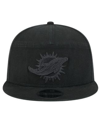 Men's Black Miami Dolphins Adventure Canvas Split Panel 9FIFTY Snapback Hat