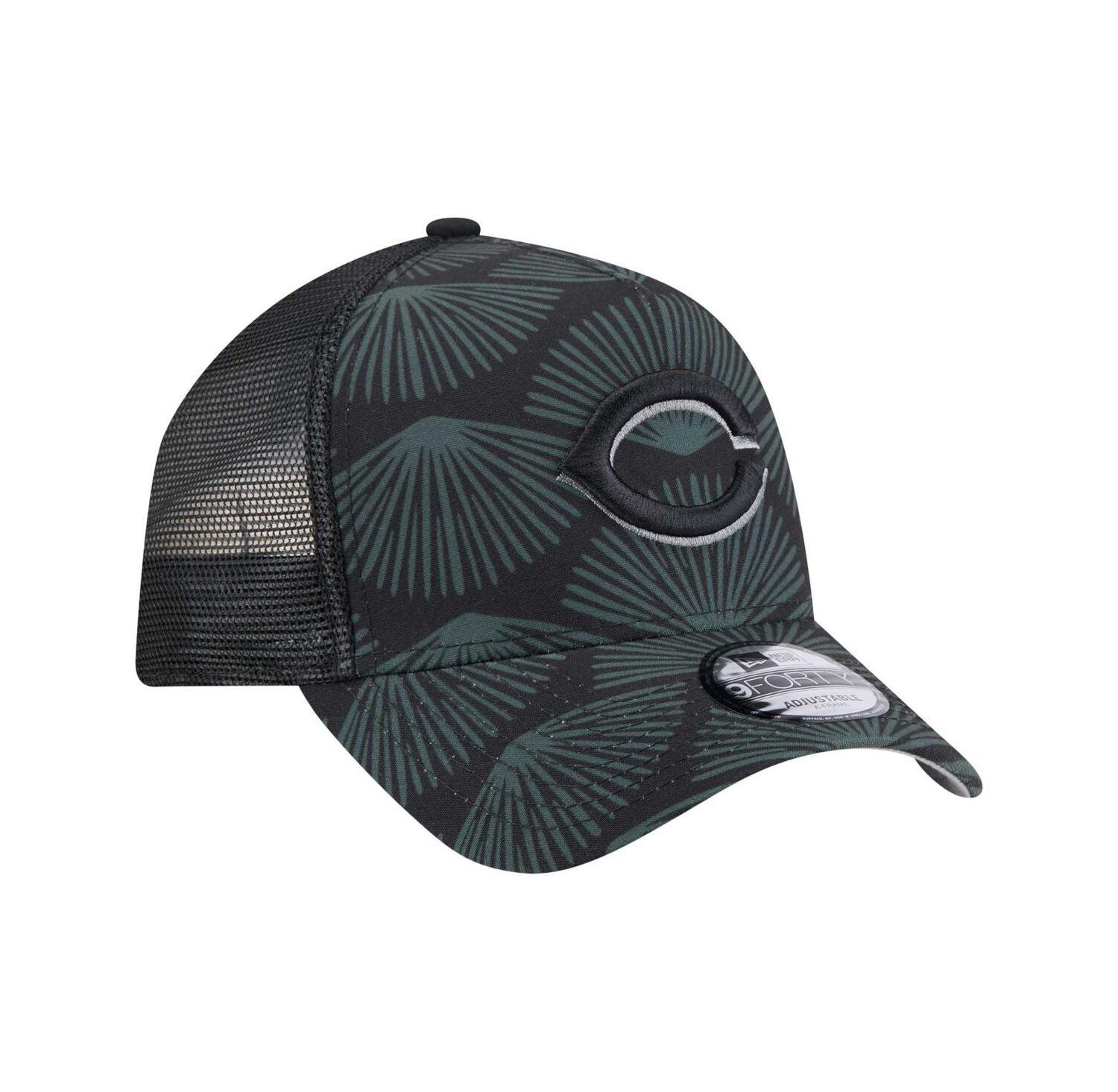 Men's Black Cincinnati Reds 9FORTY A-Frame Trucker Adjustable Hat