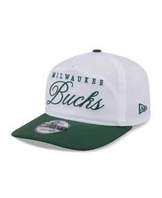 Men's White/Hunter Green Milwaukee Bucks 2025 NBA Draft On-Stage Nylon 19TWENTY Adjustable Hat