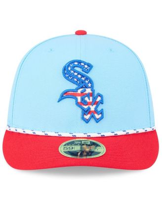 Men's Light Blue/Red Chicago White Sox 2025 Fourth of July Low Profile 59FIFTY Fitted Hat