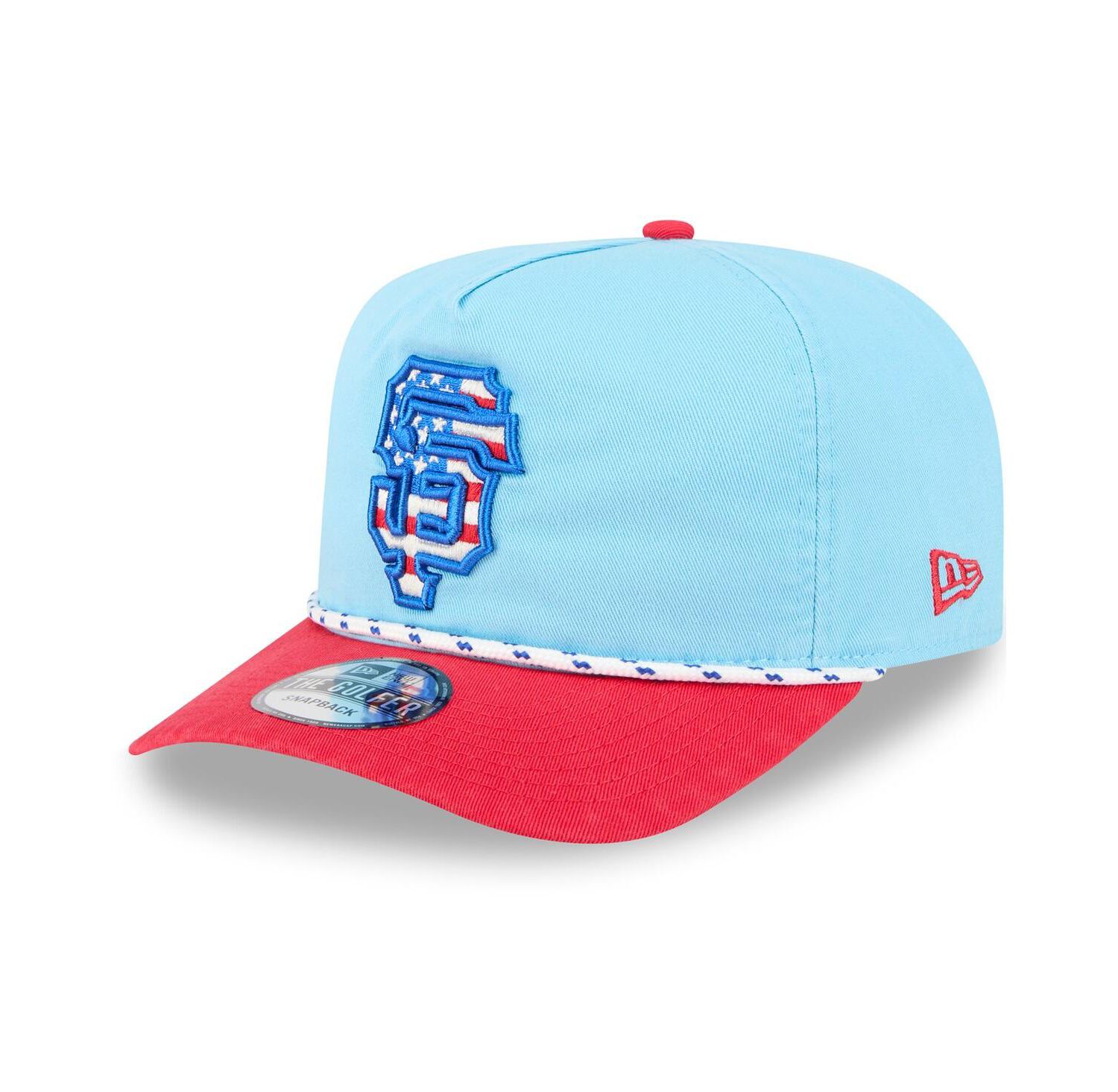 Men's Light Blue/Red San Francisco Giants 2025 Fourth of July Golfer Snapback Hat