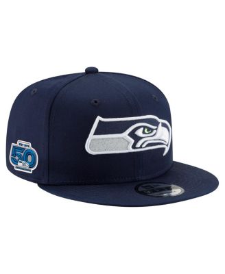 New Era - Men's College Navy Seattle Seahawks 50th Season Side Patch 9FIFTY Snapback Hat