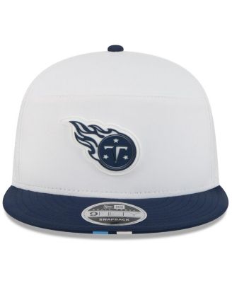 Men's White/Navy Tennessee Titans 2025 NFL Training Camp Split Panel 9FIFTY Snapback Hat