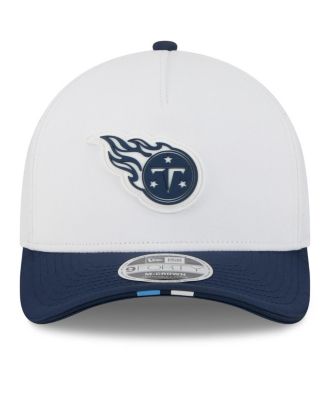 Men's White/Navy Tennessee Titans 2025 NFL Training Camp A-Frame 9FORTY Adjustable Hat