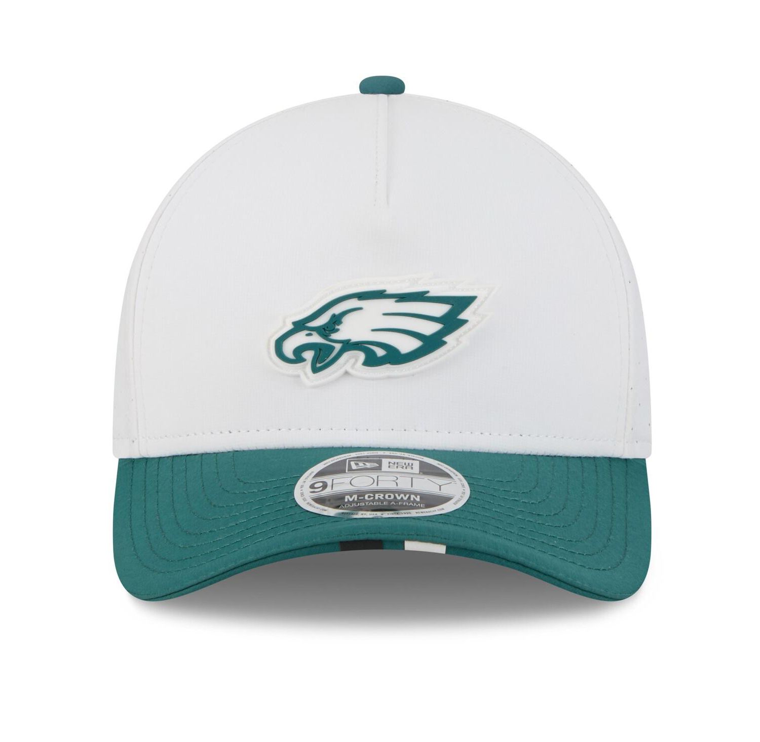 Men's White/Midnight Green Philadelphia Eagles 2025 NFL Training Camp A-Frame 9FORTY Adjustable Hat