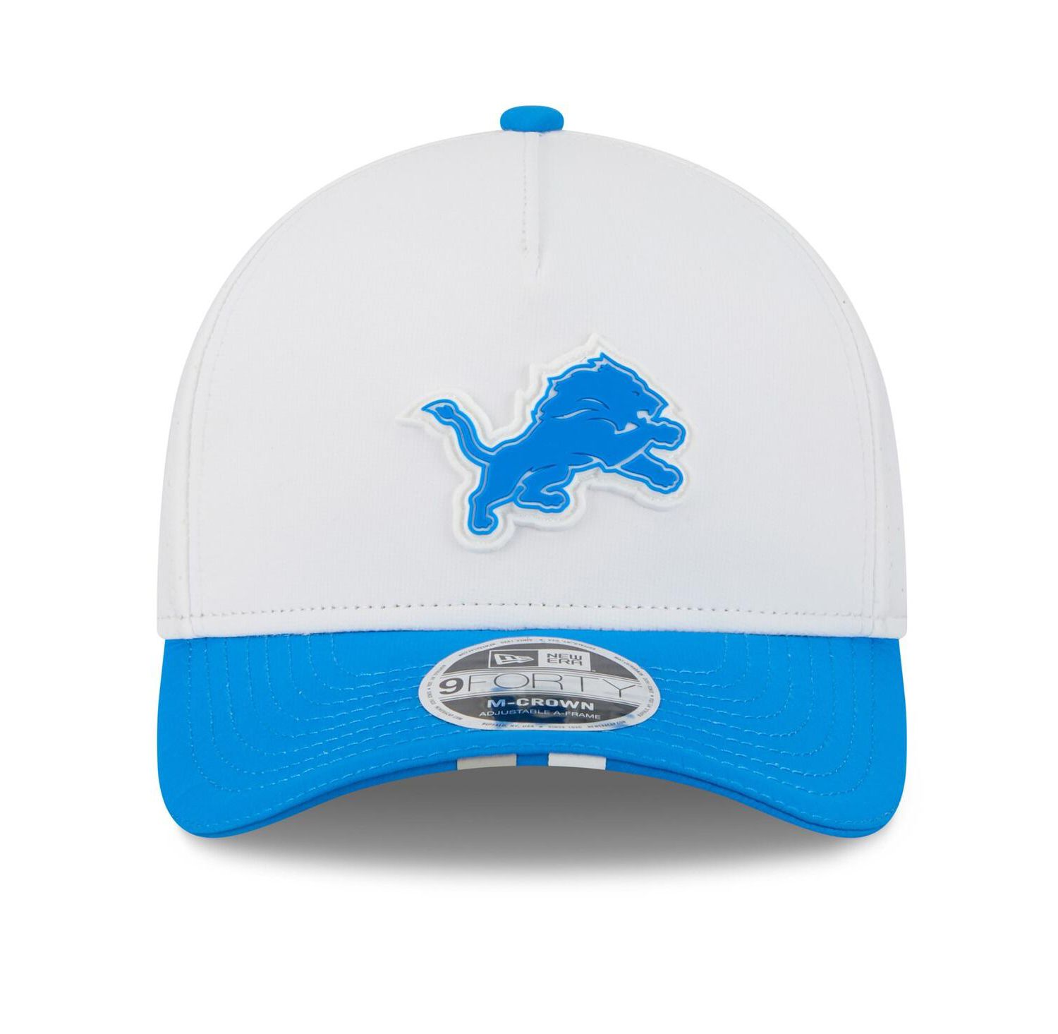 Men's White/Blue Detroit Lions 2025 NFL Training Camp A-Frame 9FORTY Adjustable Hat
