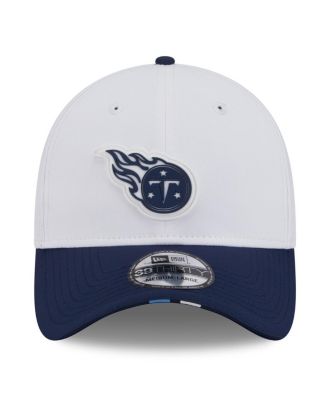 Men's White/Navy Tennessee Titans 2025 NFL Training Camp 39THIRTY Flex Hat